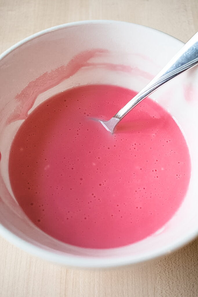 Powdered fondant mixed with cherry juice to make a smooth pink fondant filling for chocolate covered cherries
